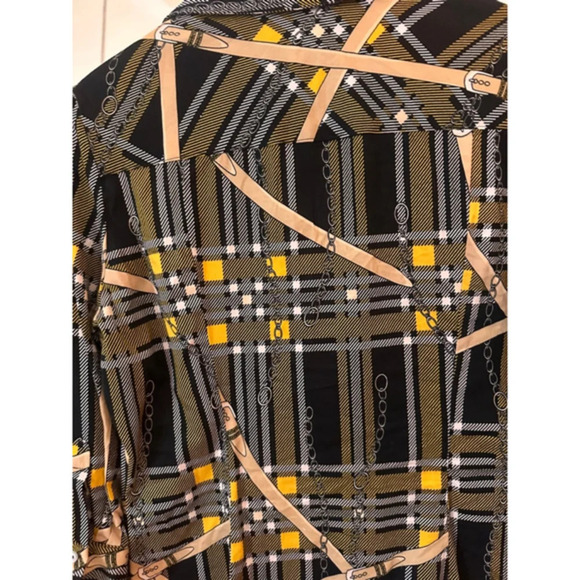 Women's 7 Avenue Design New York & Company Blouse - M - Black &‎ Yellow - Picture 5 of 5